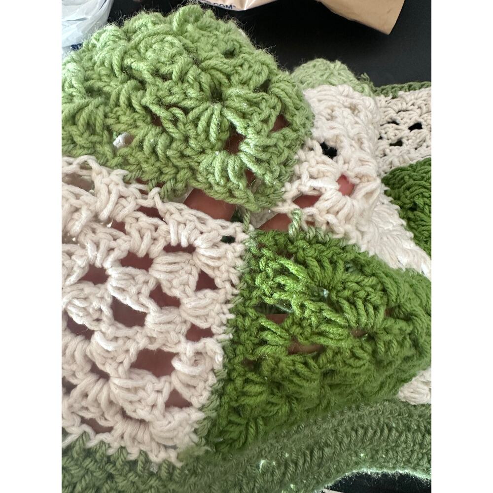 Handmade green crochet sweater - Picture 6 of 7